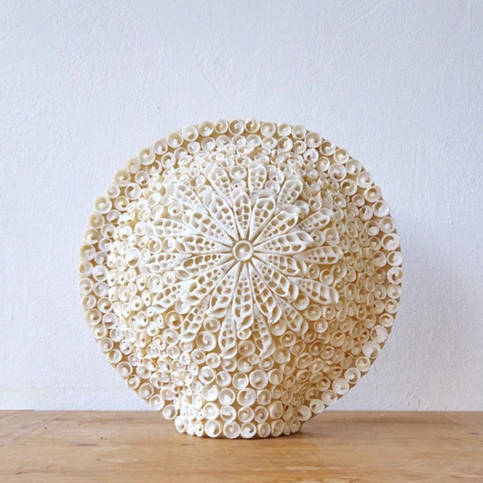 Large Boho Cut Art Sea Shell Lamp - Round, 30cm
