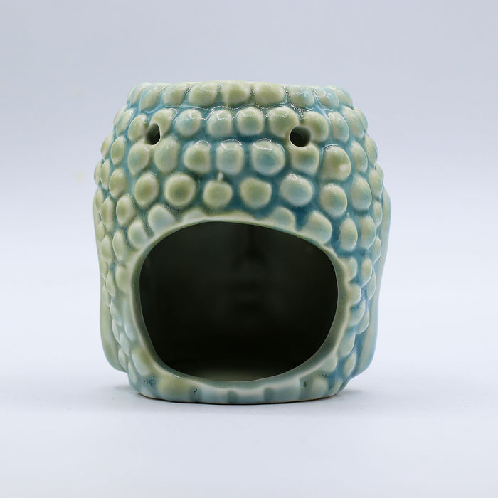 Keramik Duftlampe - Buddha Kopf, Pastellblau