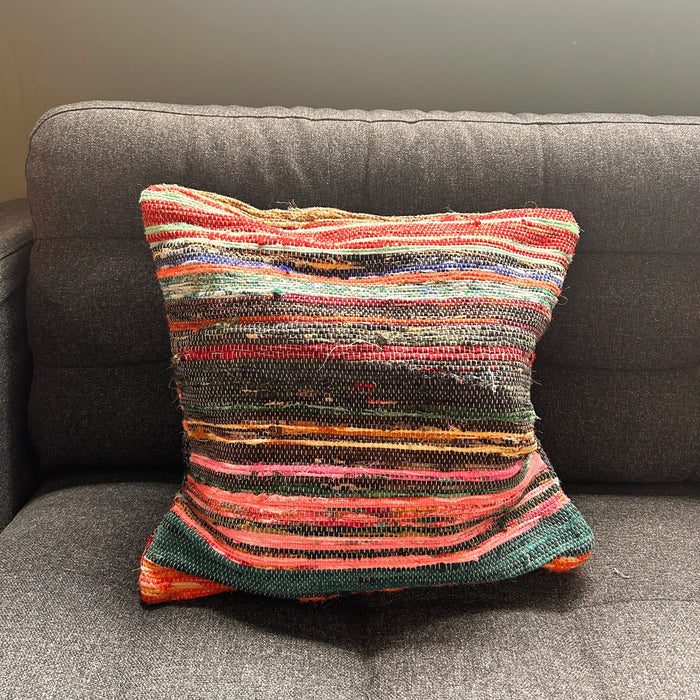 Rag Rug Cushion Cover - Multicoloured