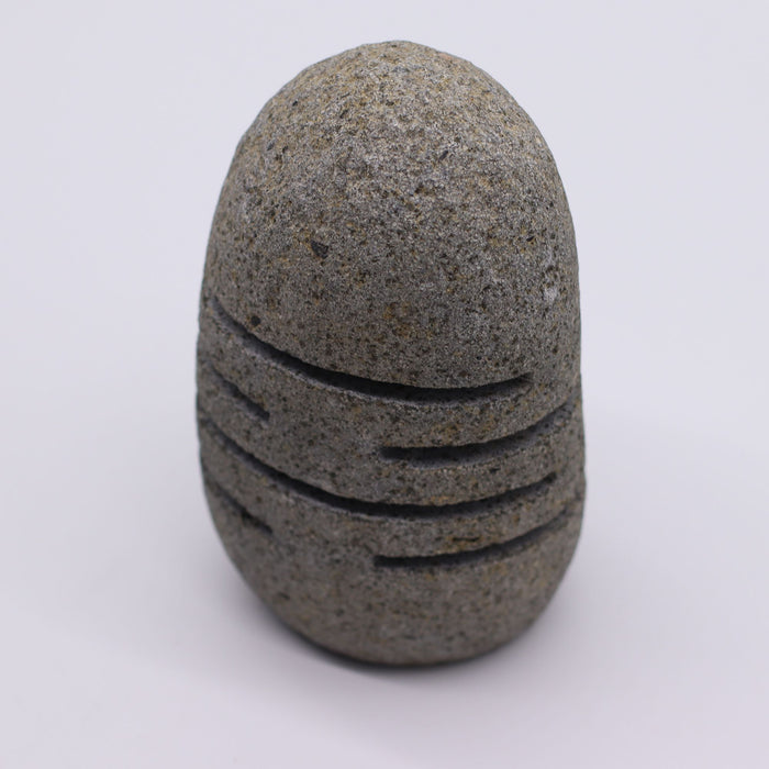 Kerzenhalter aus Natur-Flussstein – stehend geschnitten (20x9cm)