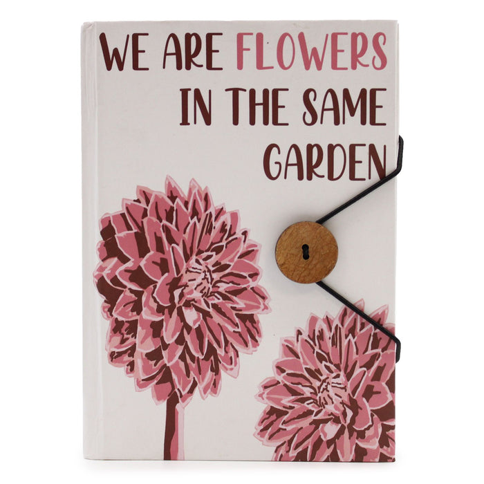 Notizbuch mit Riemen - Blumen Im Gleichen Garten
