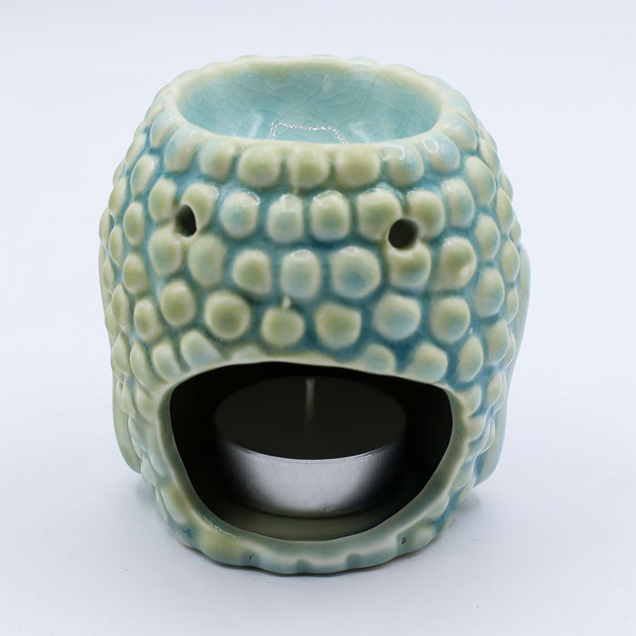 Keramik Duftlampe - Buddha Kopf, Pastellblau