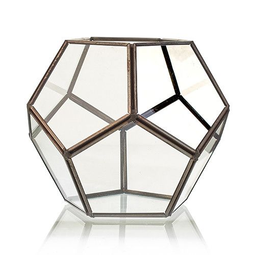 Glass & Brass Terrarium - Large Octagon