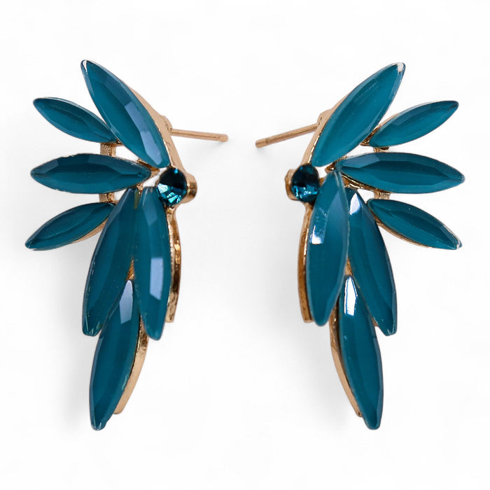 Nymph Aurora Glass Earrings - Fairies, Teal Green