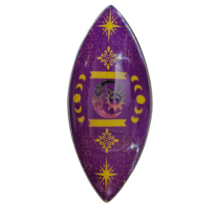 Enamel & Aluminium Incense Bowl - Purple Sun & Moon Phases