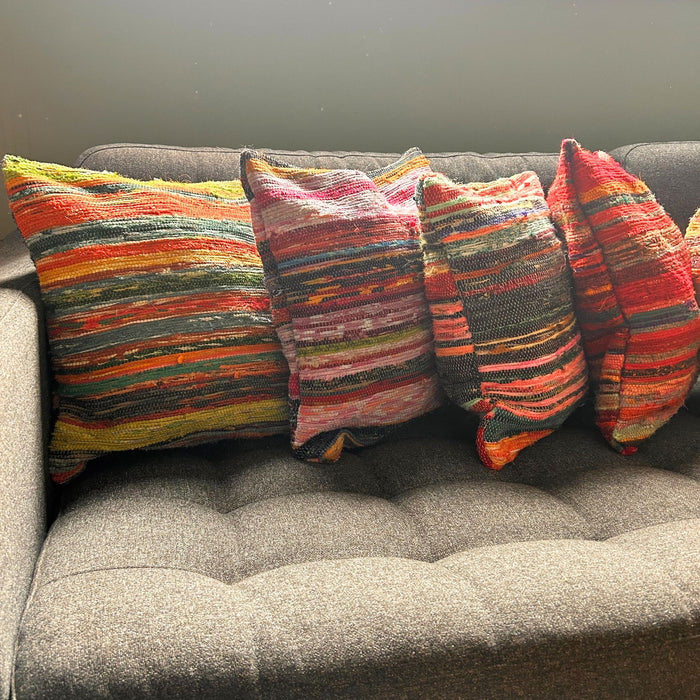 Rag Rug Cushion Cover - Charcoal Greys