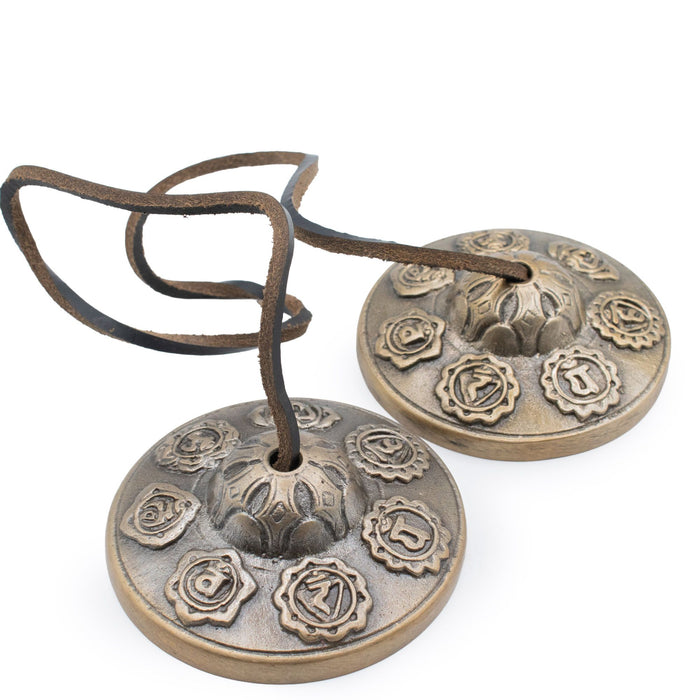 Brass Tibetan Tingsha Bells - Seven Chakra