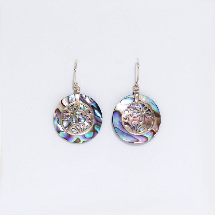 Ohrringe aus Sterlingsilber mit Abalone-Muschel – Blumen