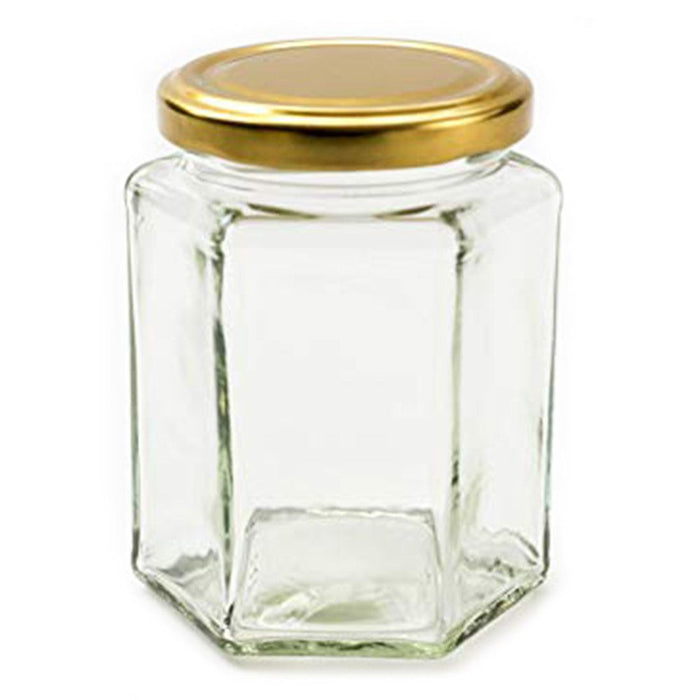 Pot à confiture hexagonal avec couvercle