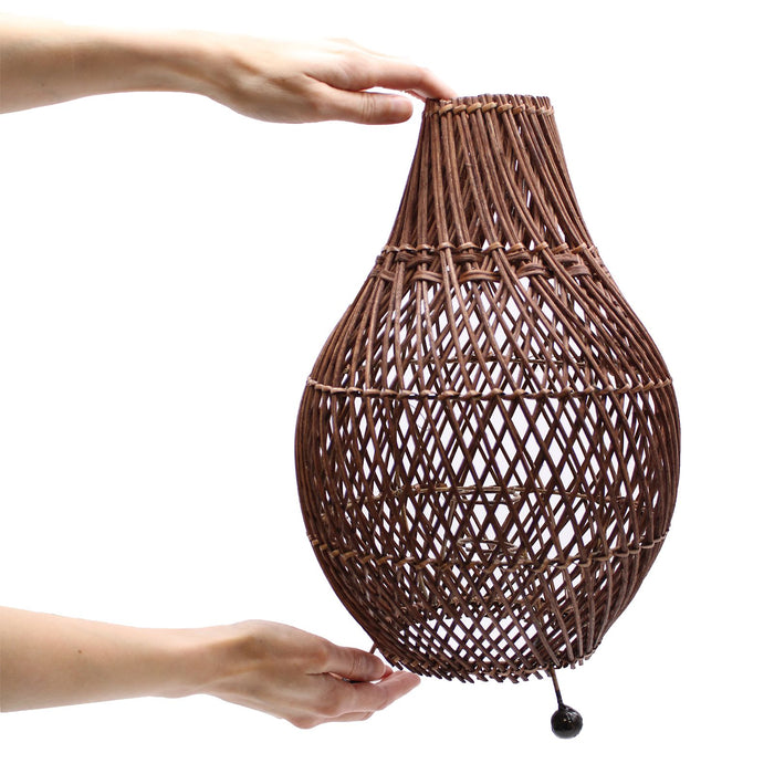 Lampe de table en rotin - Marron foncé