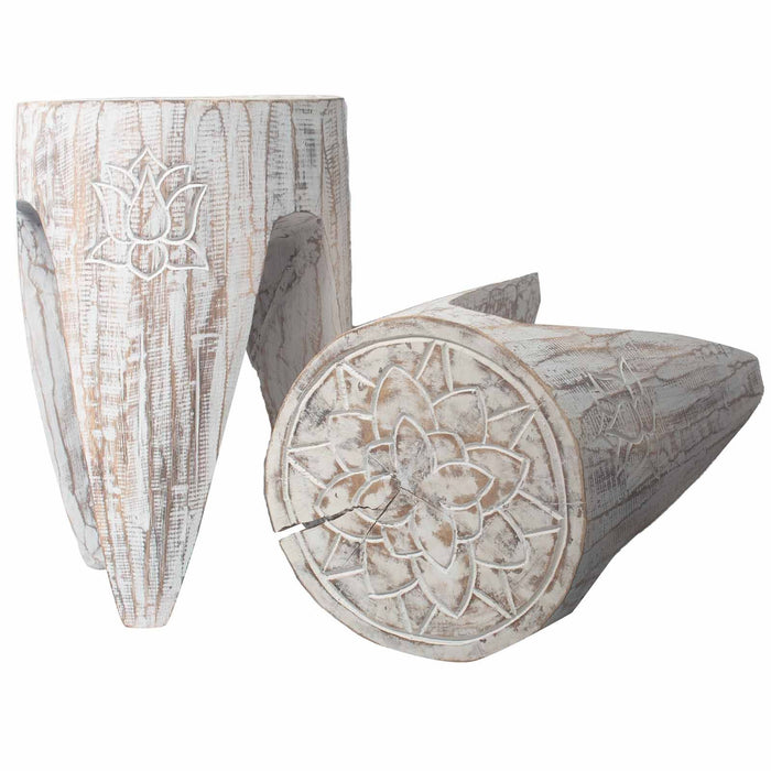 Set of 2 Interlocking Plant Stands - Whitewash