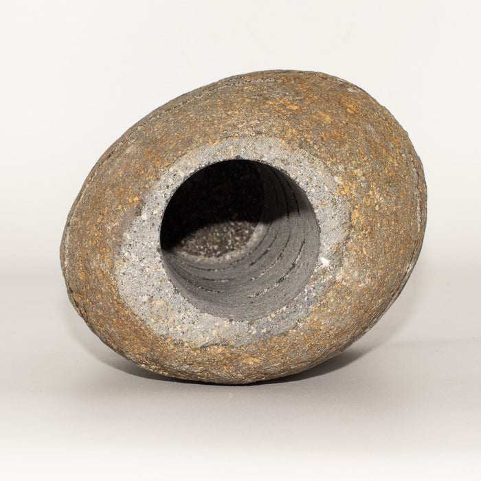 Bougeoir en pierre de rivière naturelle - Pierre taillée (19x13x10cm)