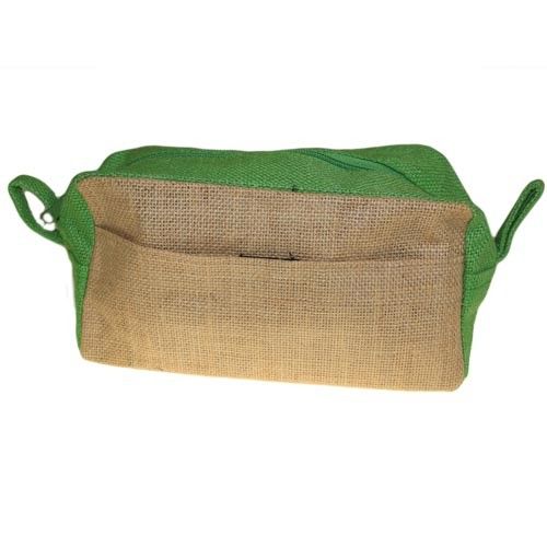 Laminierte Jute-Kulturtasche – Natur & Grün