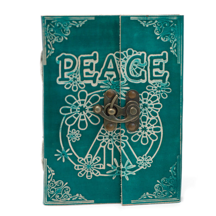 Leder Notizbuch - Peace (18x13cm)