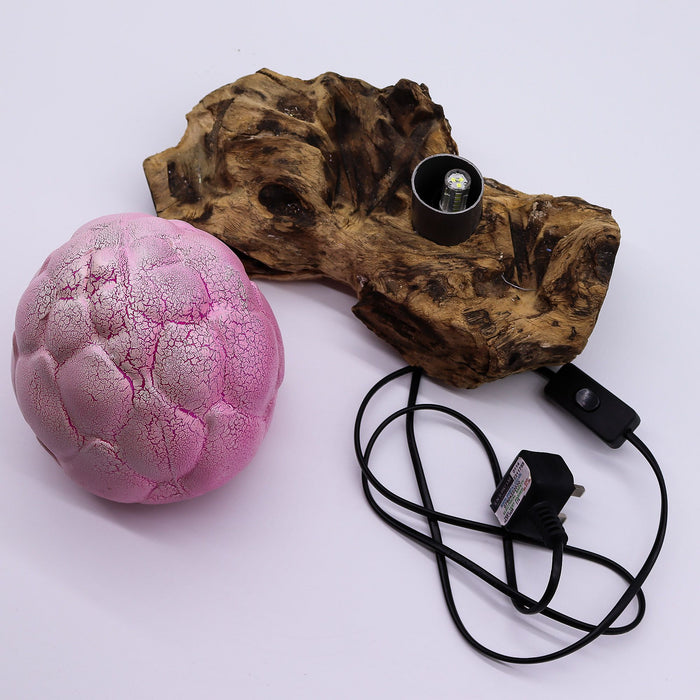 DriftGlow Lamp - Purple Crackle 'Lotus Flower' Shade