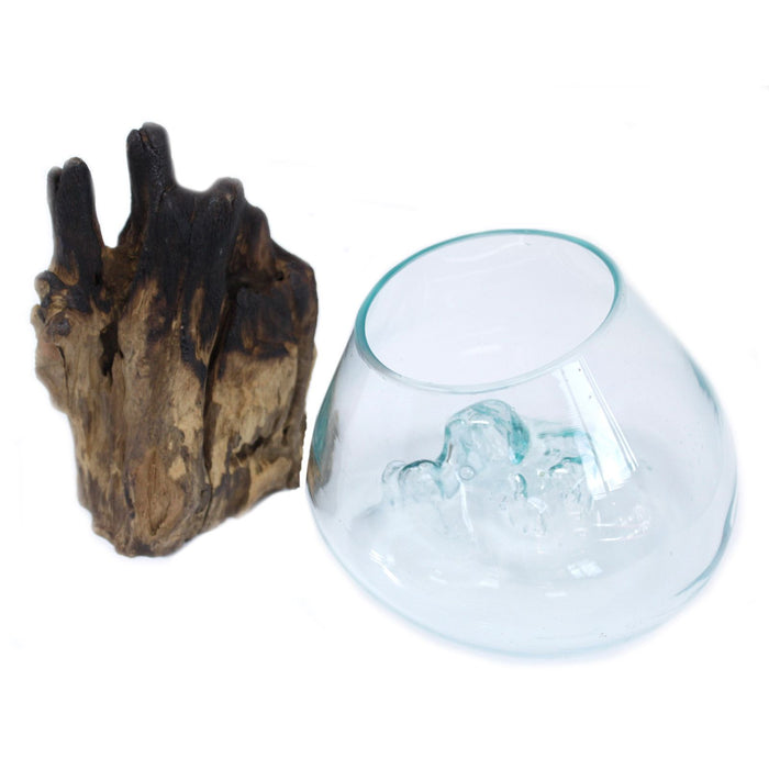 Geschmolzenes Glas auf Gamal-Wurzel – Große Schale