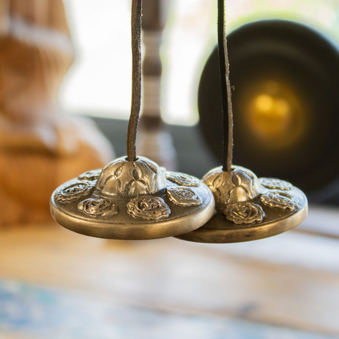 Brass Tibetan Tingsha Bells - Seven Chakra