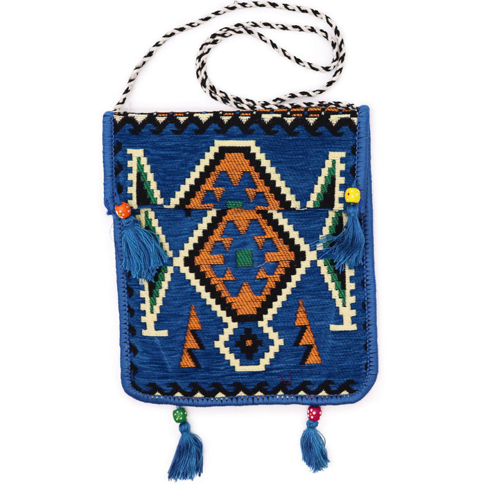 Kilim Sommer Umhängetasche – Himmelblau