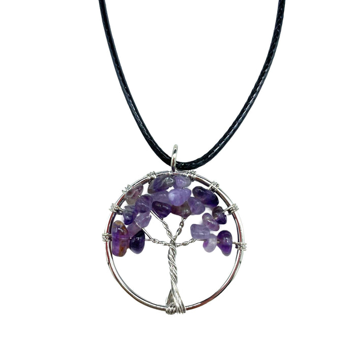 Gemstone Tree of Life Pendant - Amethyst