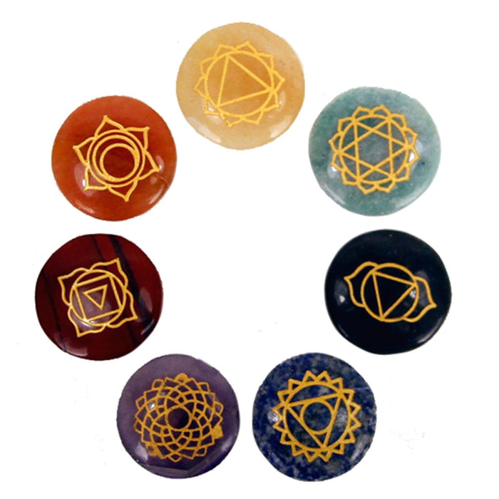 Set kleiner Chakra-Steine – Abgerundete Form