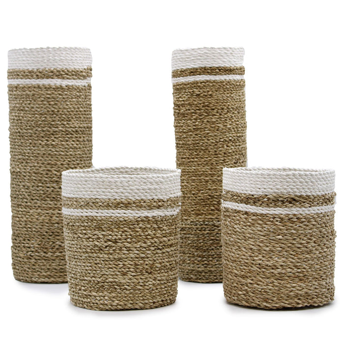 Seegras-Set – 2x Vasen & 2x Körbe