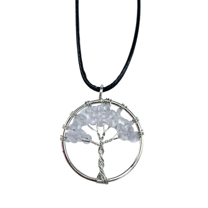 Gemstone Tree of Life Pendant - Rock Crystal