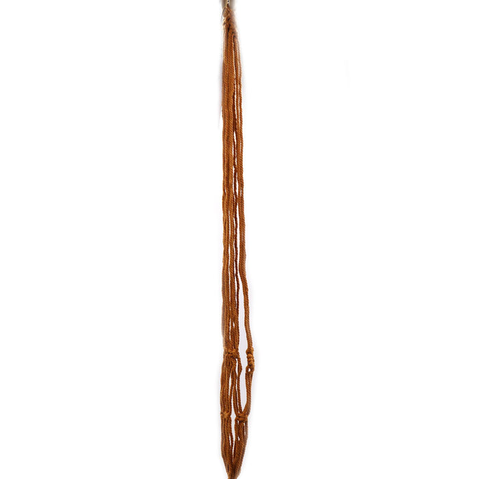 Klassischer Makramee-Blumentopfhalter - einzeln (mittlerer Topf), Schokoladenbraun
