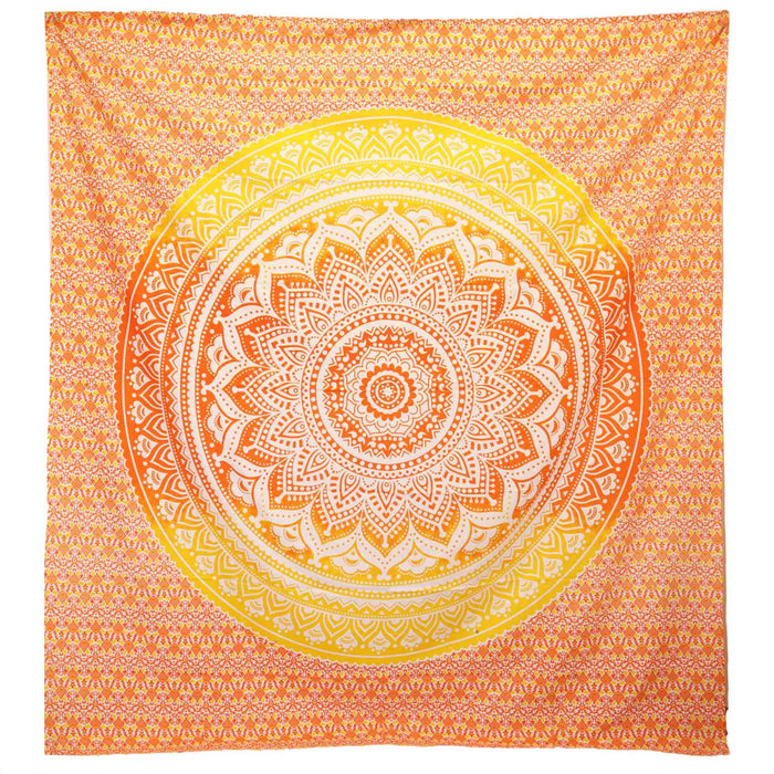 Wandbehang / Strandtuch - Umrao Mandala, Orange