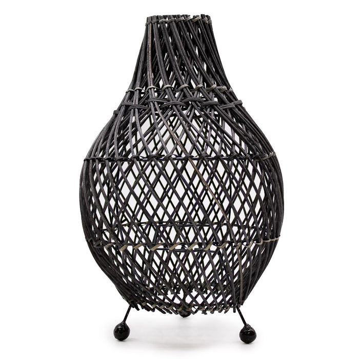 Lampe de table en rotin - Noire