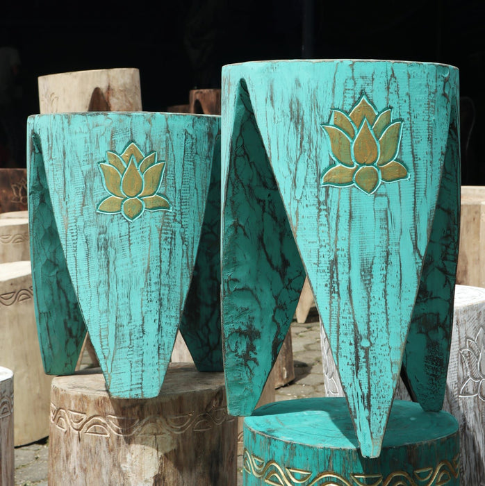 Set of 2 Interlocking Plant Stands - Turquoise