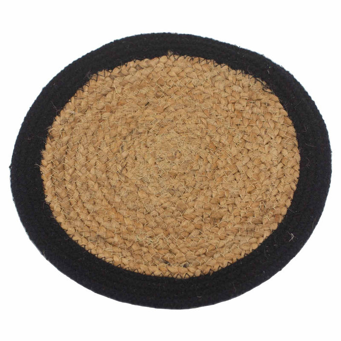 Jute & Cotton Place Mat - Black