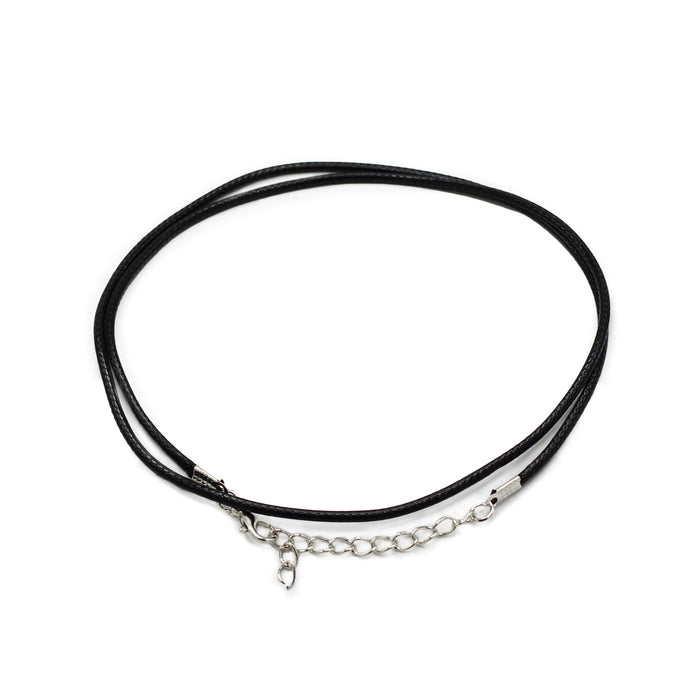 Gewachste Anhängerschnur – Schwarz, 2 mm