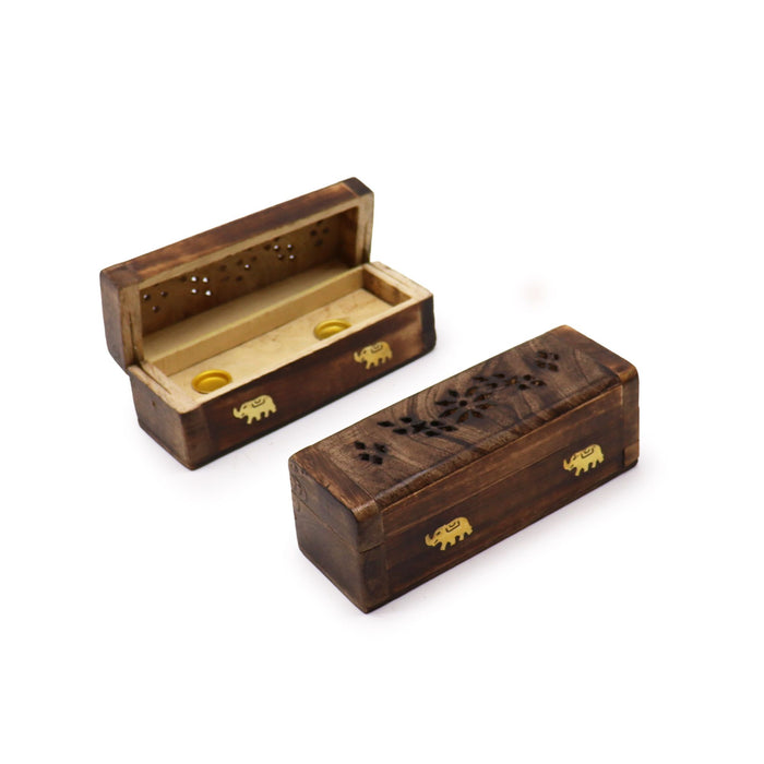 Räucherbox aus Mangoholz für Räucherkegel (15 cm)