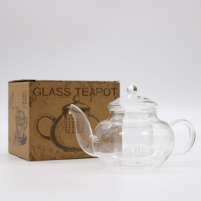 Glass Infuser Teapot - Round Pearl (400ml)