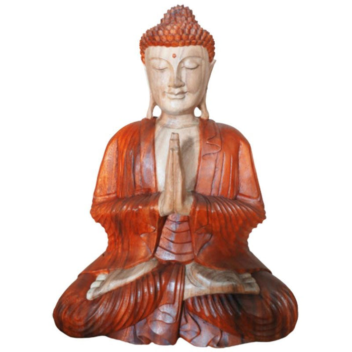 Geschnitzte Buddha-Statue aus Holz, Willkommen - 60cm