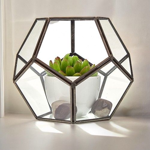 Glass & Brass Terrarium - Large Octagon