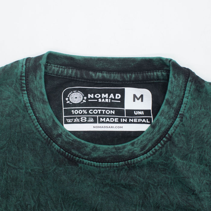 Stonewashed Cotton T-Shirt - Tree of Life, Green (Medium)