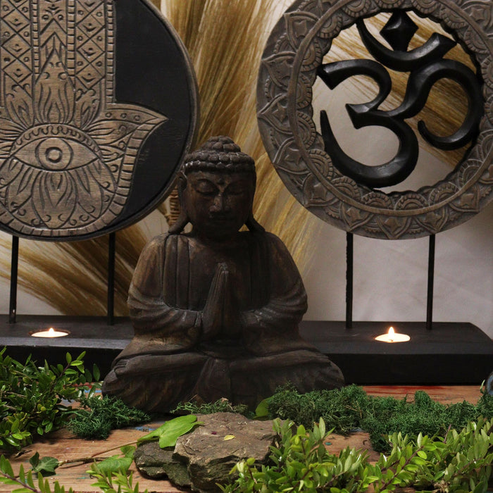 Buddha Feng Shui Set - Om, Grau & Schwarz