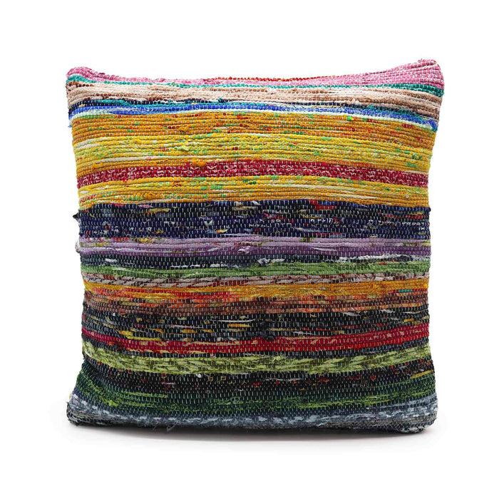 Rag Rug Cushion Cover - Sunrise Oranges