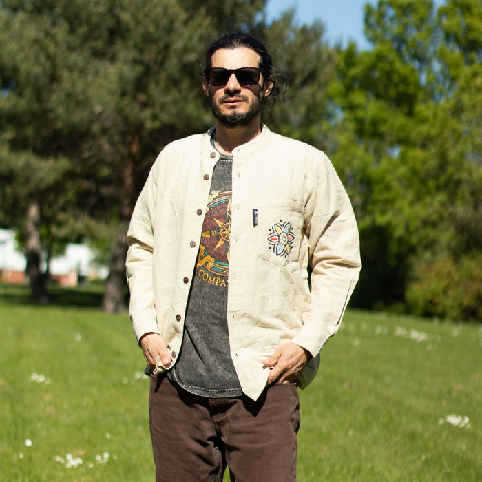 Soft Cotton Kathmandu Shirt - Stone (Large)