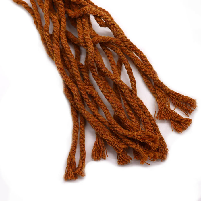 Klassischer Makramee-Blumentopfhalter - einzeln (mittlerer Topf), Schokoladenbraun