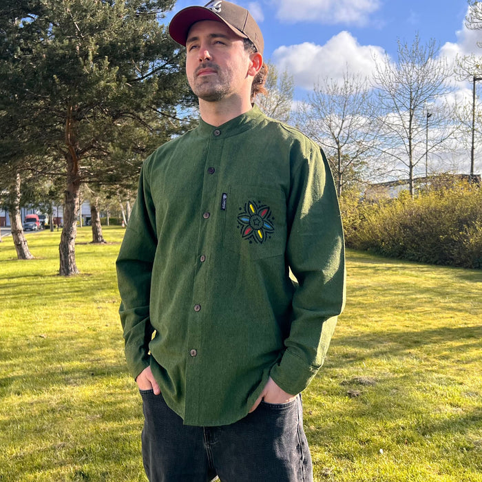 Soft Cotton Kathmandu Shirt - Forest Green (XXL)