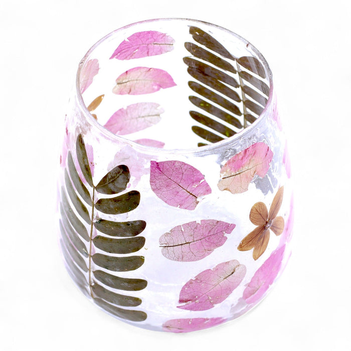 Natural Floral Glass Vase Candle Holder - Primavera