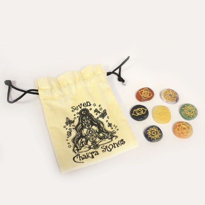 Set kleiner Chakra-Steine – Abgerundete Form