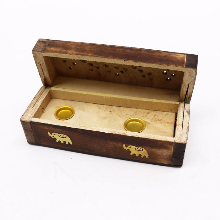Räucherbox aus Mangoholz für Räucherkegel (15 cm)