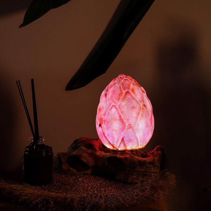 DriftGlow Lamp - Purple Crackle 'Lotus Flower' Shade