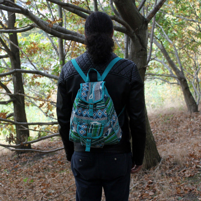 Jacquard-Rucksack – Petrol