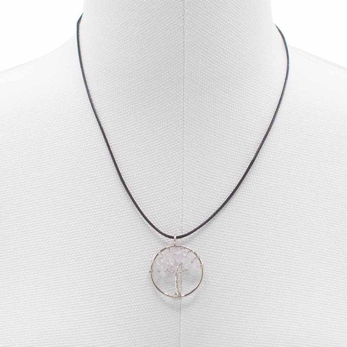 Gemstone Tree of Life Pendant - Rock Crystal