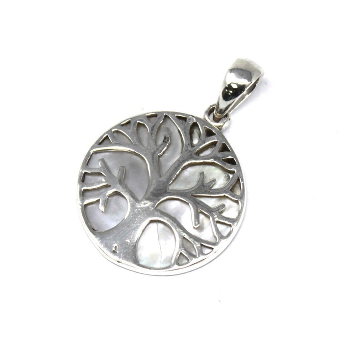 Sterling Silver & Mother-of-Pearl Pendant - Tree of Life (20mm)