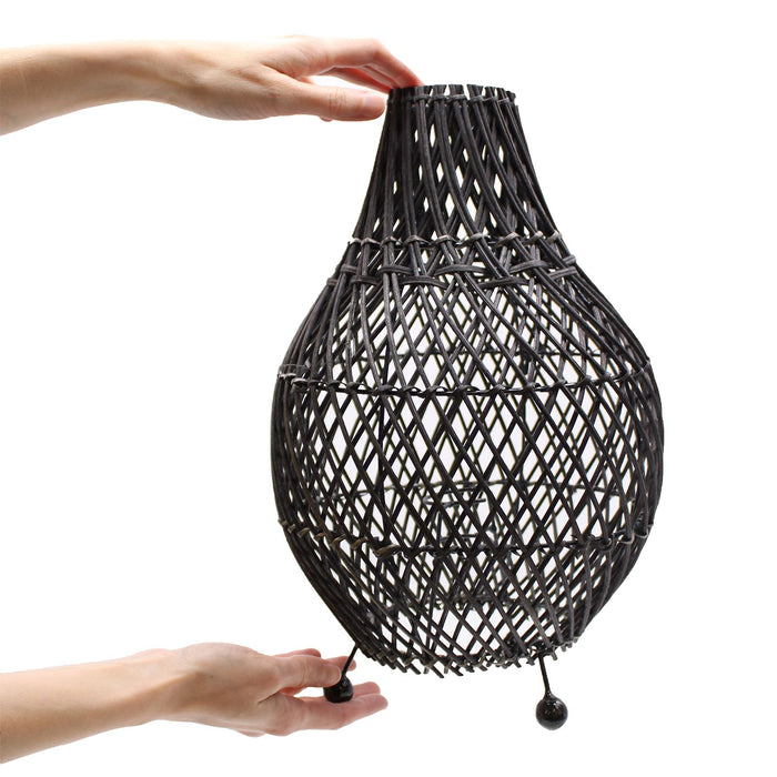 Lampe de table en rotin - Noire